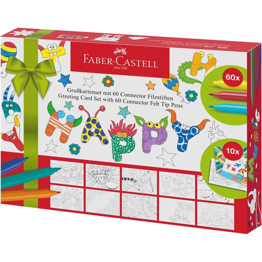 Faber-Castell - Connector Filzstift- Set Grußkarten, 70-teilig