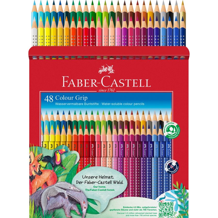 Faber-Castell - Crayon de couleur Colour Grip étui de 48
