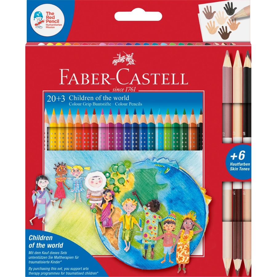 Faber-Castell - Colour Grip Children of the world Buntstift dreikant 20+3