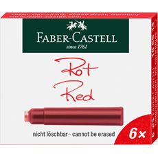 Faber-Castell - 6 cartouches d'encre rouge