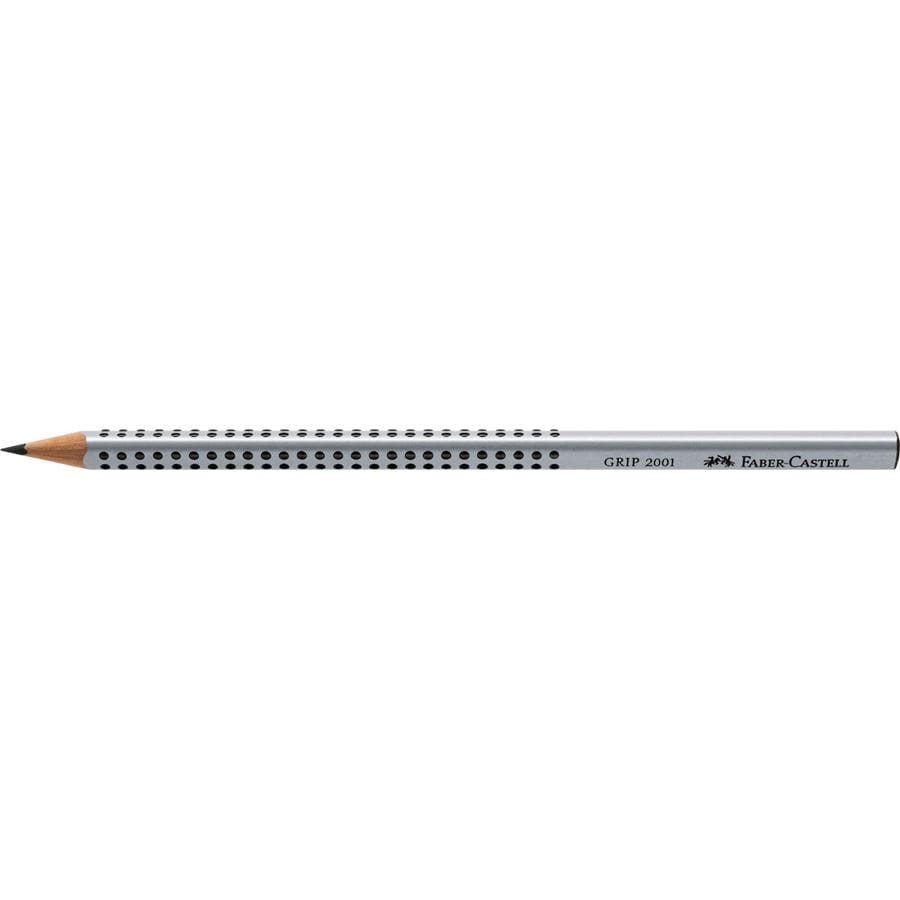 Faber-Castell - Grip 2001 Bleistift, 2B, silber