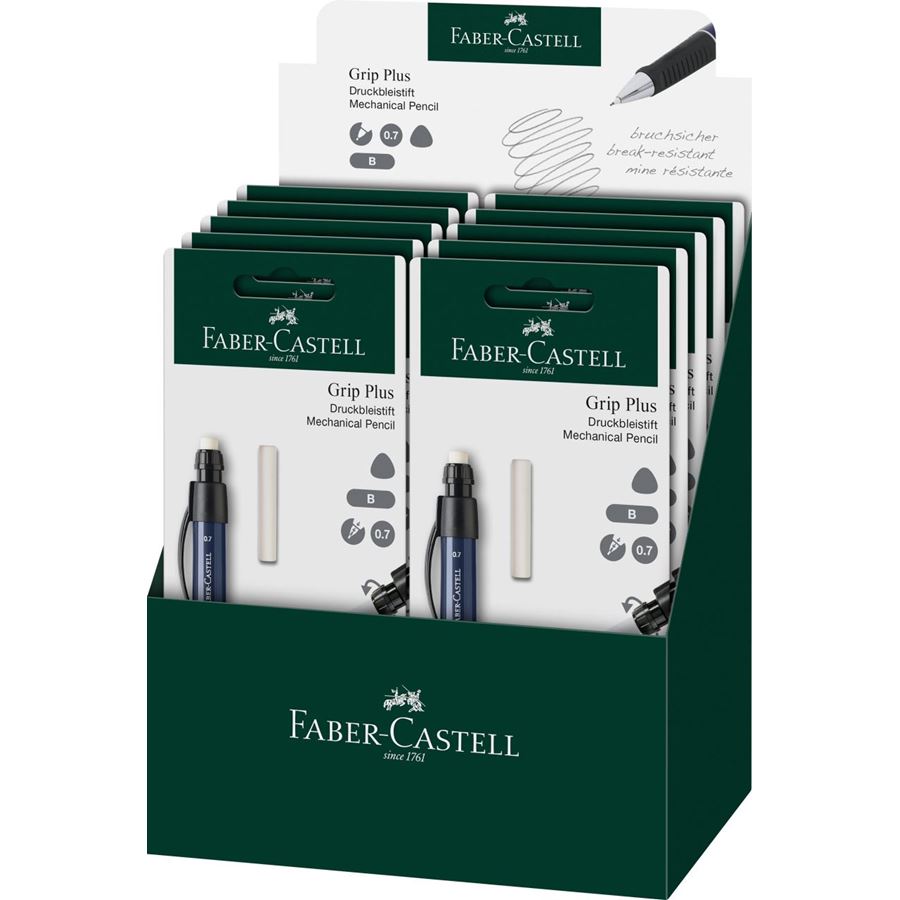 Faber-Castell - Blister de 1 Porte-mine Grip Plus + mines + gomme