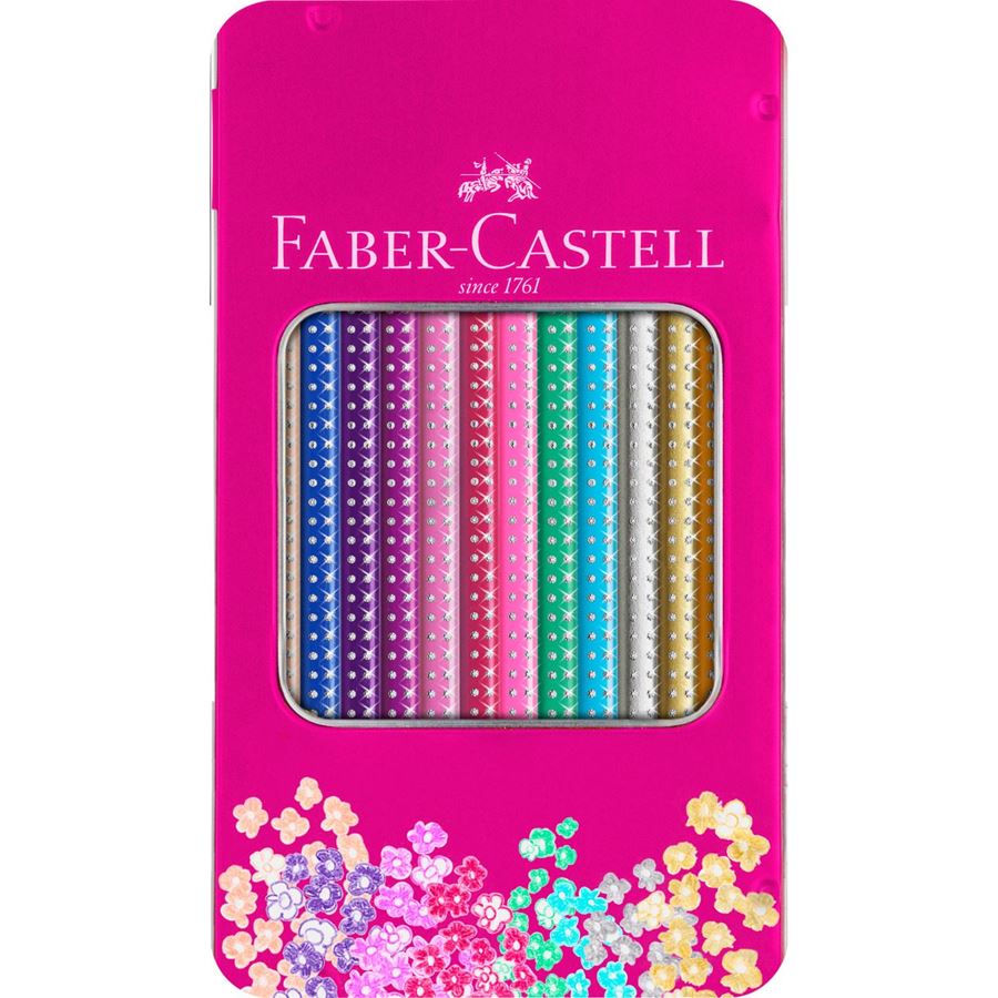 Faber-Castell - Sparkle Buntstifte Metalletui mit 12 Sparkle Buntstiften