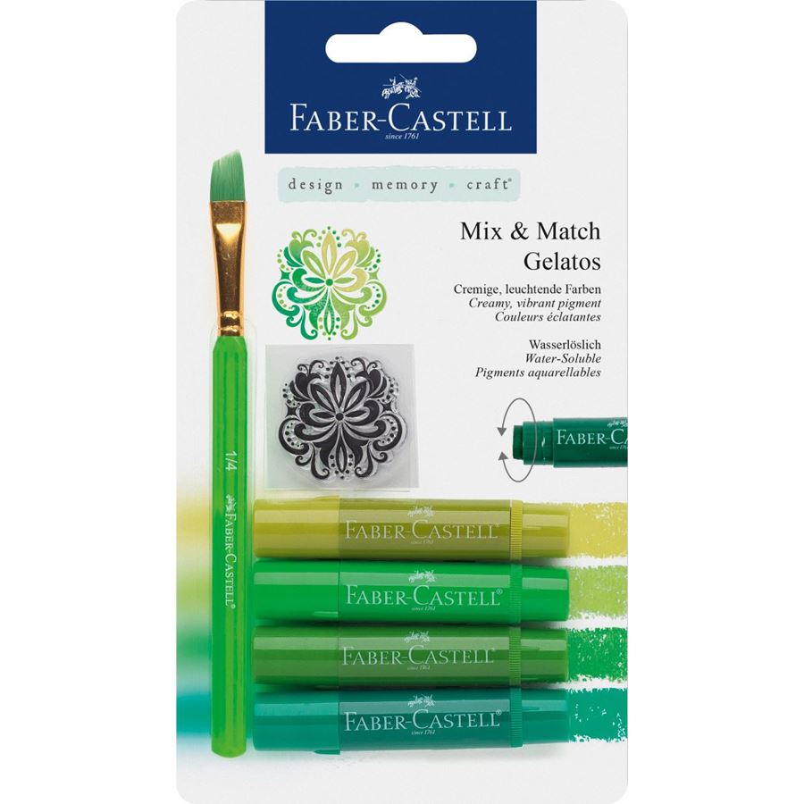 Faber-Castell - Aquarellkreiden Gelatos grün 6tlg. Set