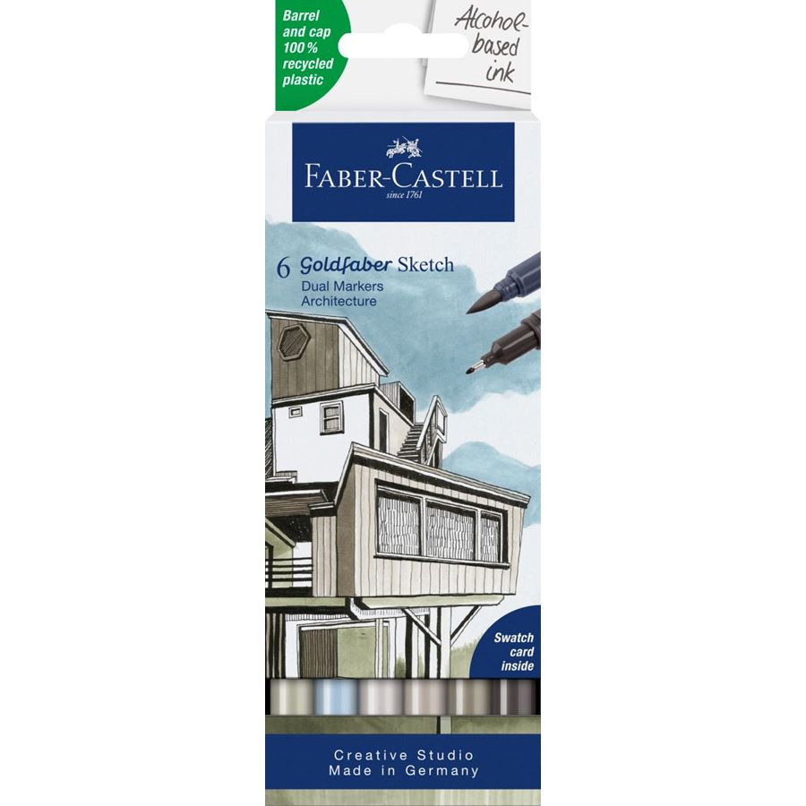 Faber-Castell - Gofa Sketch Marker, 6er Etui, Architektur
