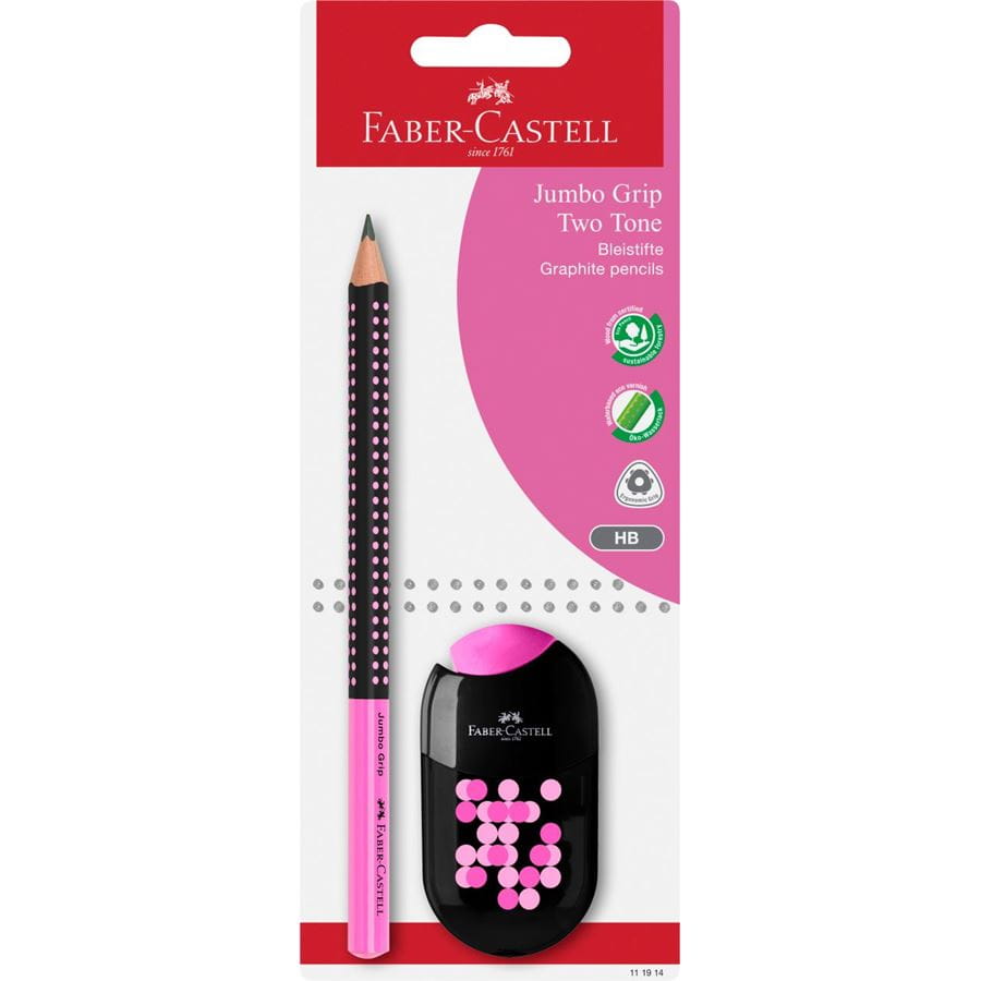 Faber-Castell - Blister Jumbo Grip bicolor + taille-cray