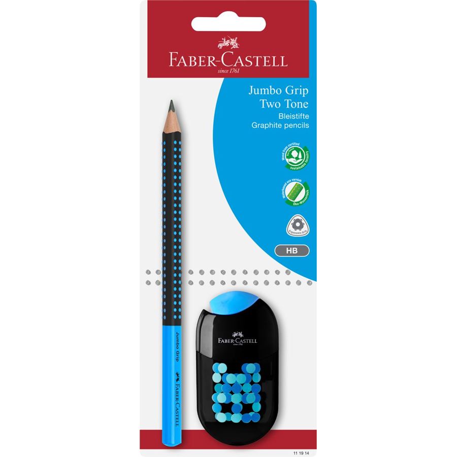 Faber-Castell - Blister Jumbo Grip bicolor + taille-cray