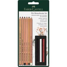 Faber-Castell - Set de crayons Pitt Monochrome, blister, 9 pièces