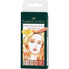 Faber-Castell - Pitt Artist Pen Brush Tuschestift, 6er Etui, Light skin