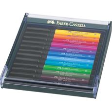 Faber-Castell - Pitt Artist Pen Brush Tuschestift, 12er Etui, Basisfarben