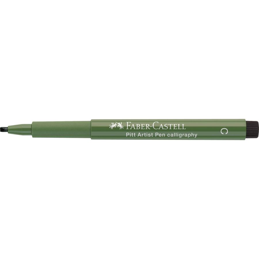 Faber-Castell - Feutres Pitt Artist Pen Calligraphie vert chromé opaque