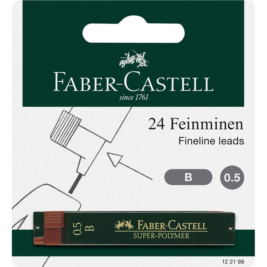 Faber-Castell - Blister 2 etuis 12 mines 0,5 B
