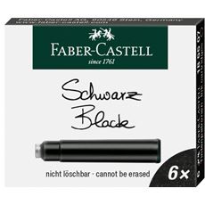 Faber-Castell - Tintenpatronen, Standard, 6x schwarz