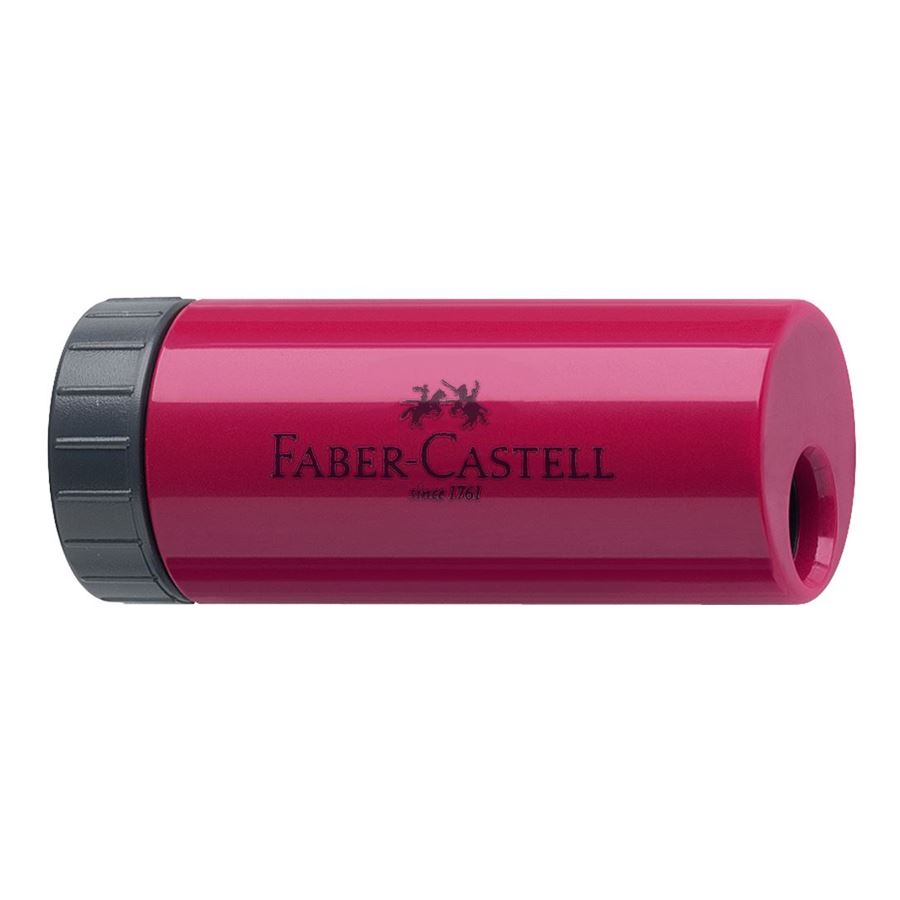 Faber-Castell - Einfachspitzdose, brombeer/blau, farbig sortiert