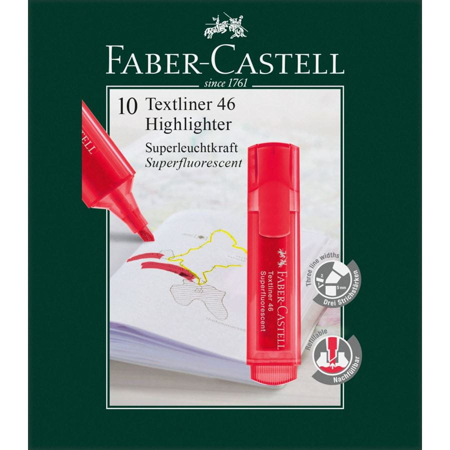 Faber-Castell - Textliner 46 Superflourescent, rot