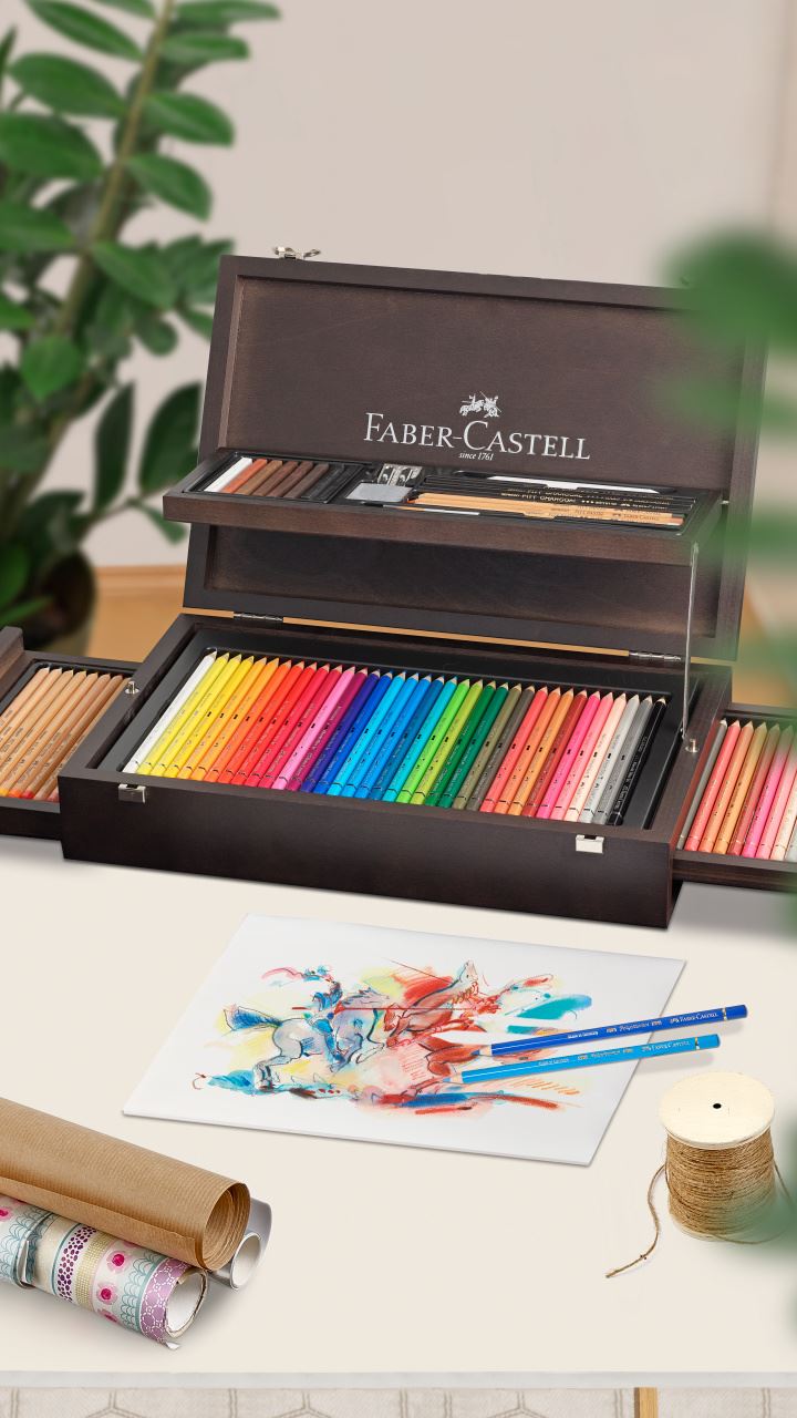 Faber-Castell - Art & Graphic Collection, Holzkoffer, 125-teilig