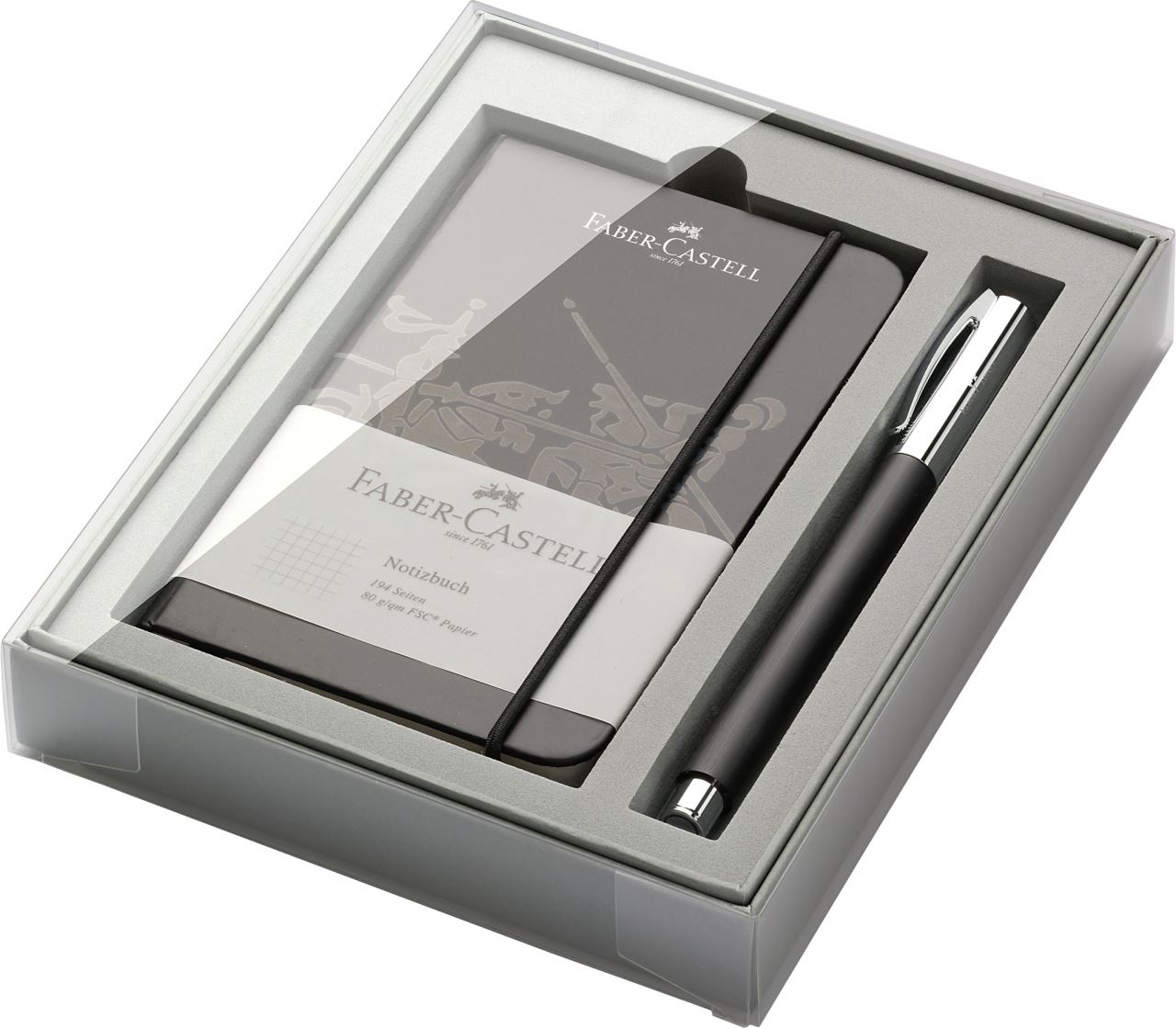 Faber-Castell - Ambition Edelharz Tintenroller Set, 2-teilig, schwarz