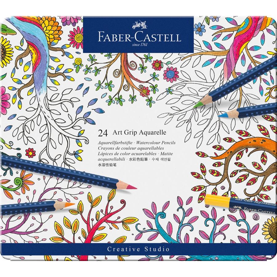 Faber-Castell - Crayon Art Grip Aquarelle boîte métal de 24