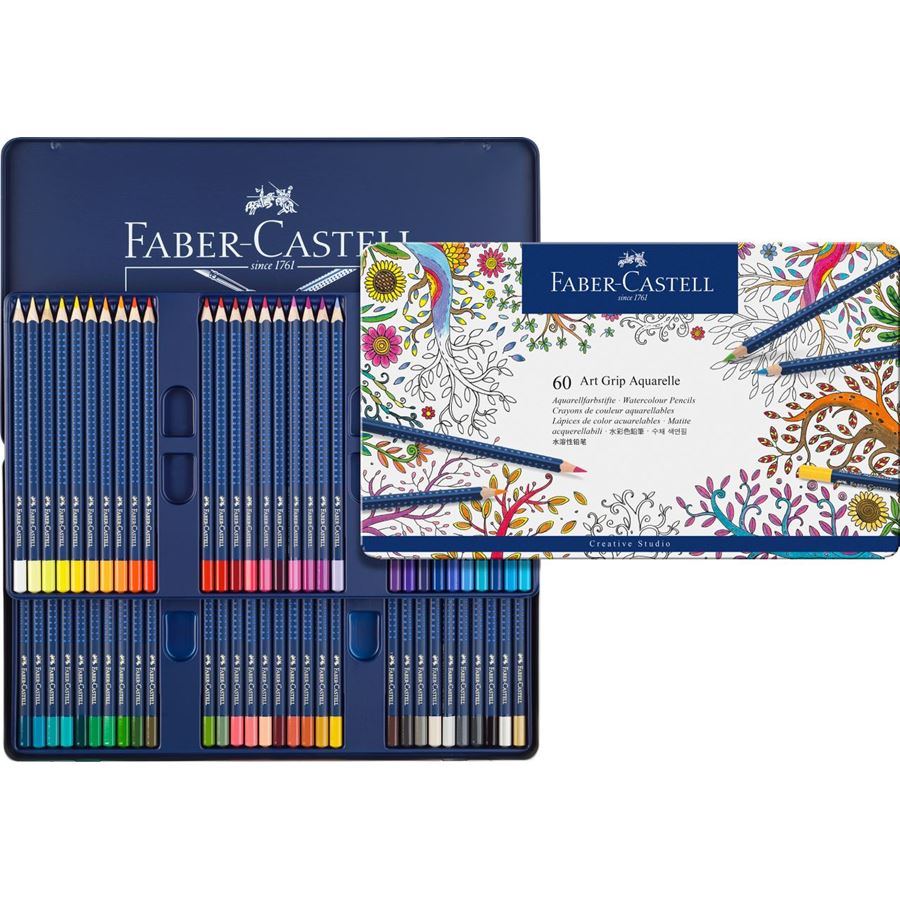 Faber-Castell - Crayon Art Grip Aquarelle boîte métal de 60