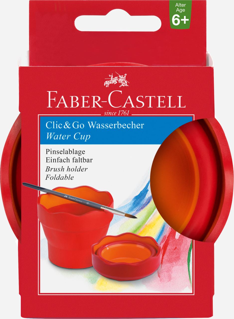 Faber-Castell - Gobelet Clic&Go rouge
