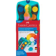 Faber-Castell - Palette de peinture Connector turquoise 12 couleurs