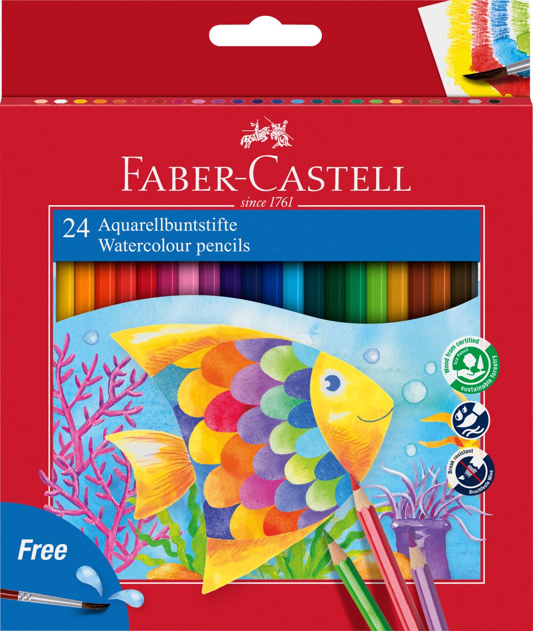 Faber-Castell - Classic Colour Aquarellbuntstifte, 24er Kartonetui