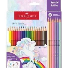 Faber-Castell - Crayon de couleur licorne, étui en carton de 24