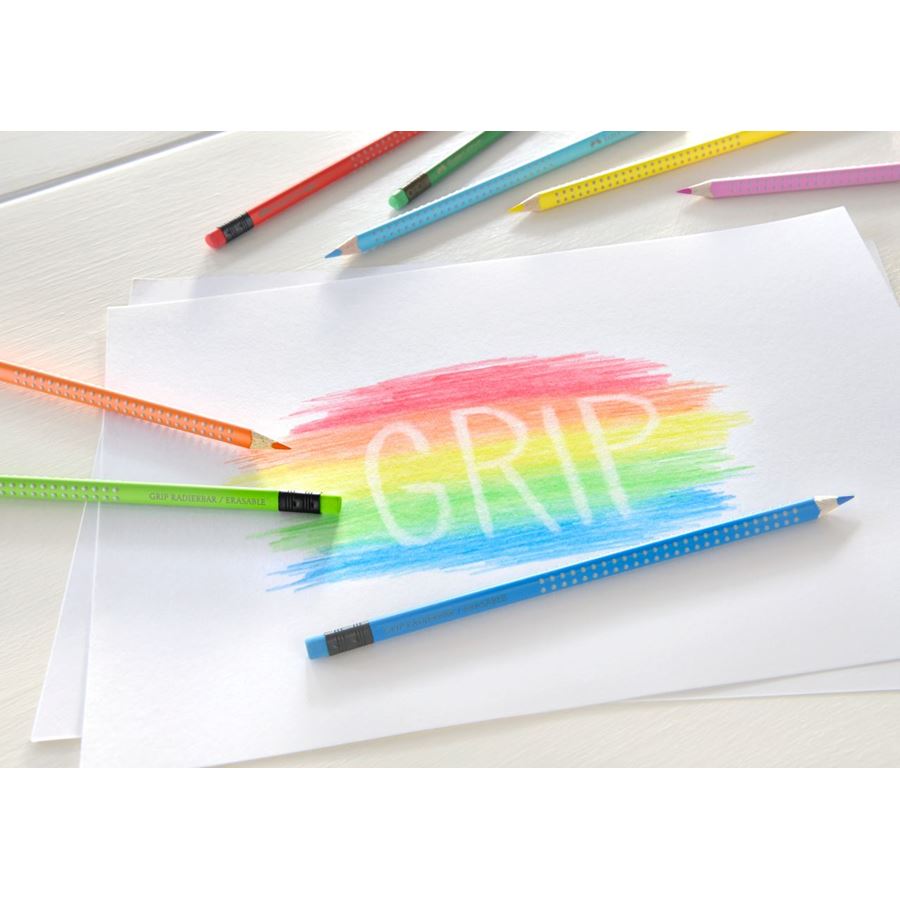 Faber-Castell - Colour Grip Radierbare Buntstifte, 10er Kartonetui