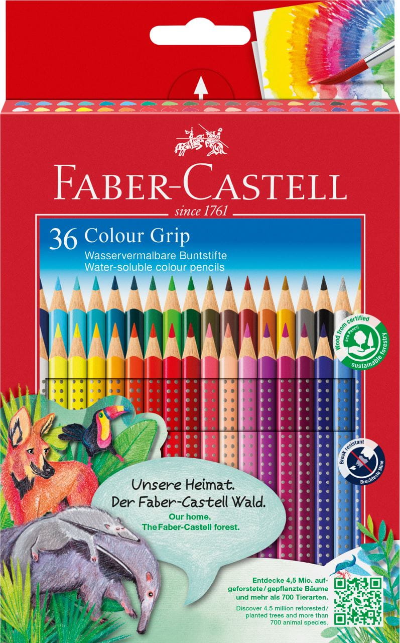 Faber-Castell - Colour Grip Buntstift, 36er Kartonetui