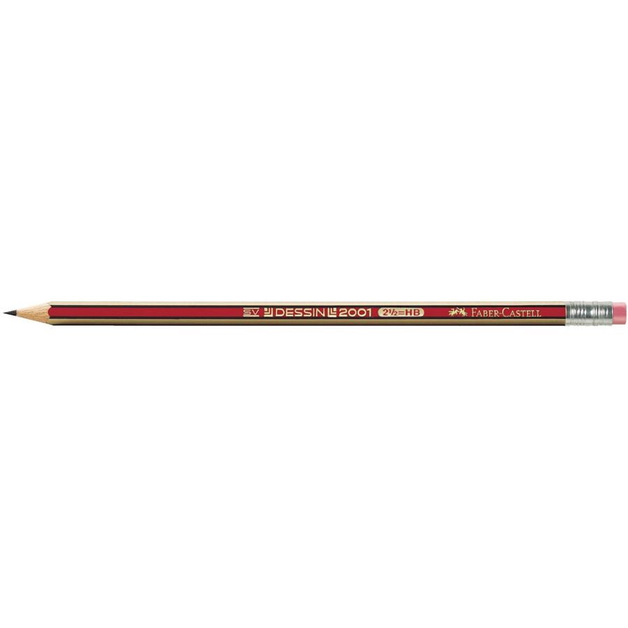 Faber-Castell - Dessin 2001 Bleistift mit Radierer, HB