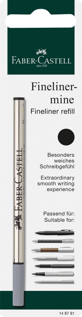Faber-Castell - Blister recharge fineliner noir