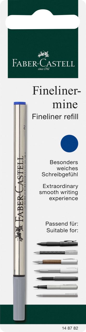 Faber-Castell - Blister recharge fineliner bleu