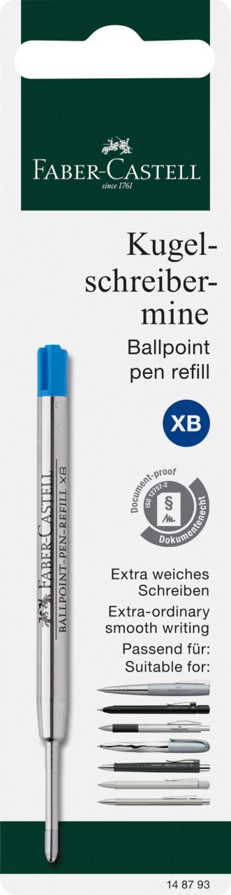 Faber-Castell - Kugelschreiber Ersatzmine, Großraummine XB, blau