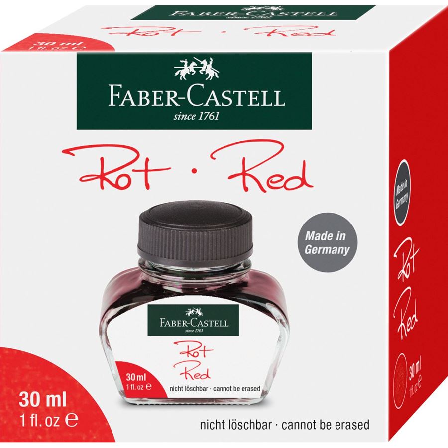 Faber-Castell - Tintenglas, 30ml, Tinte rot