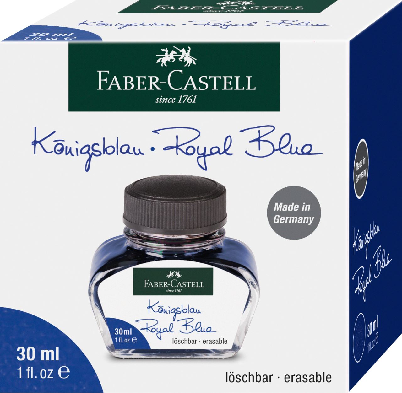 Faber-Castell - Flacon d'encre bleue effaçable