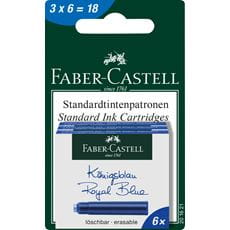 Faber-Castell - Tintenpatronen, standard, 6x königsblau löschbar, 3er Set