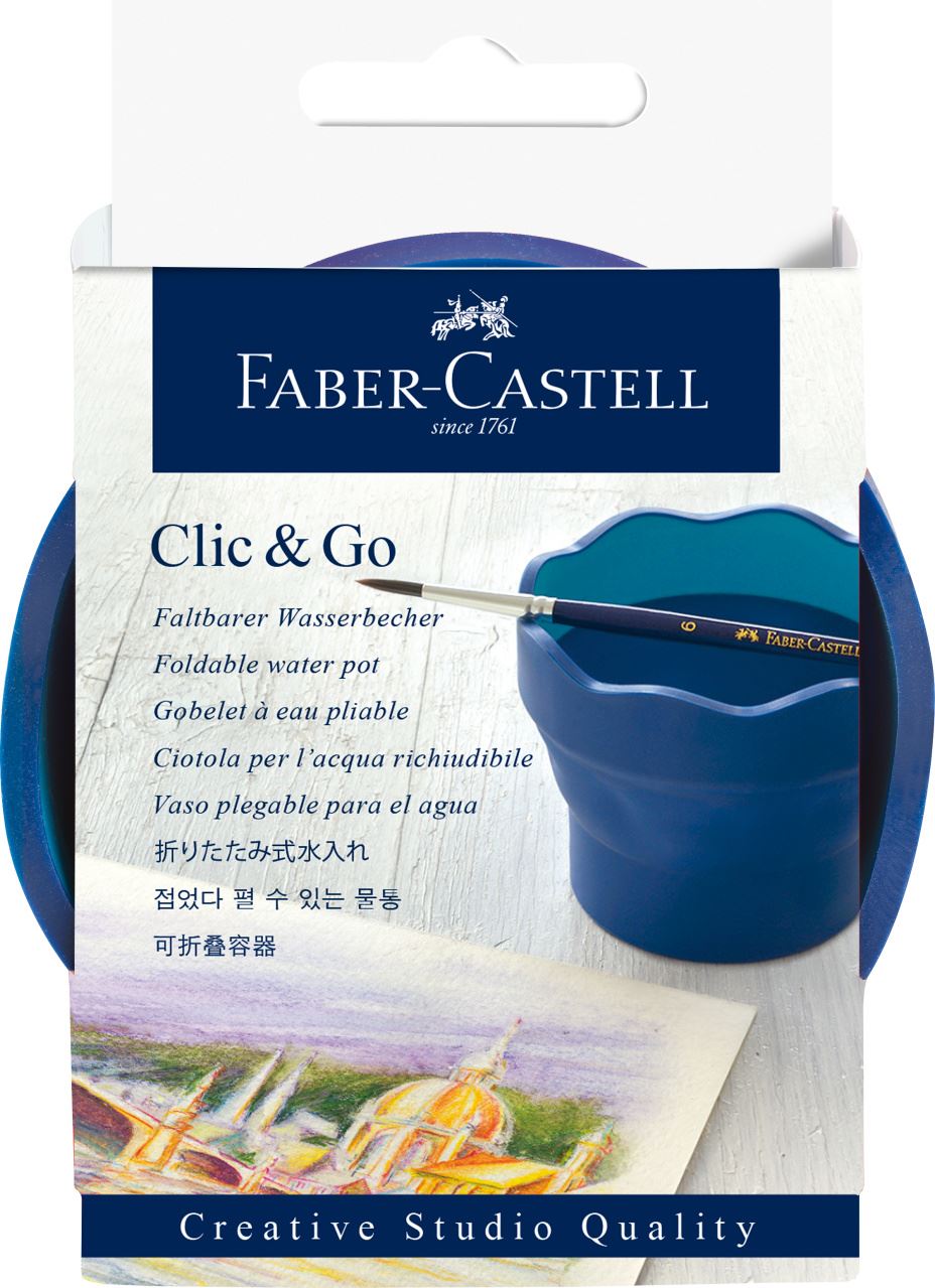Faber-Castell - Gobelet à eau Clic&Go bleu foncé
