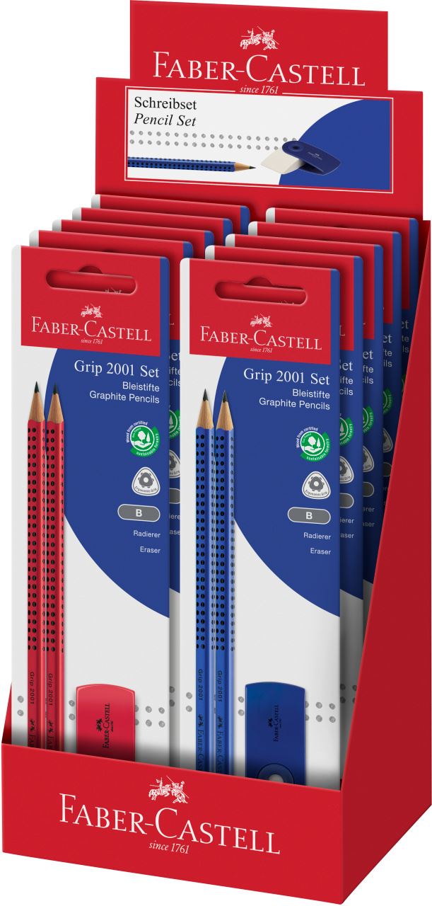 Faber-Castell - Grip 2001 Bleistiftset, B, 3-teilig