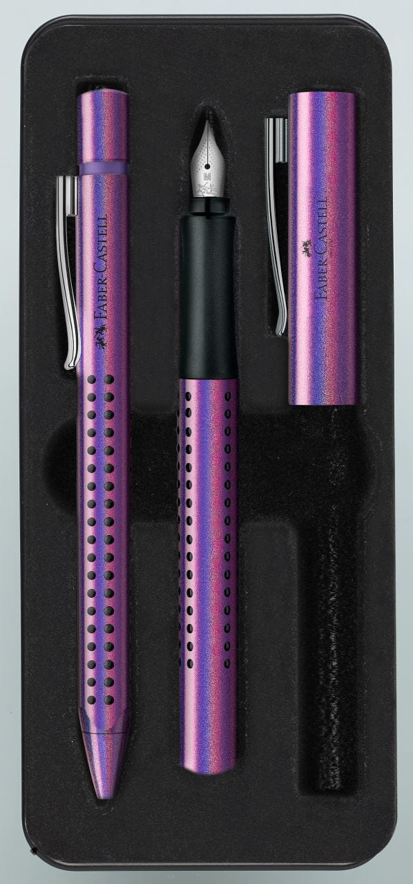 Faber-Castell - Füller/Kugelschreiber Set Grip Edition Glam violet