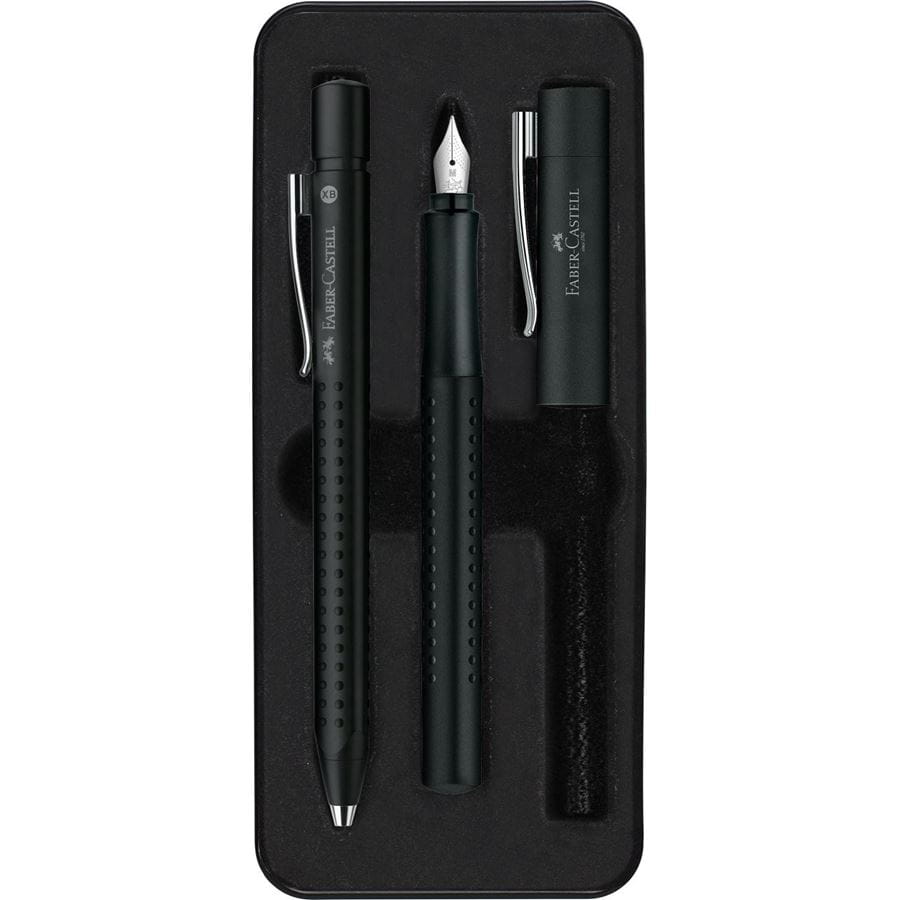 Faber-Castell - Ensemble Grip 2011 noir : stylo plume M + style à bille