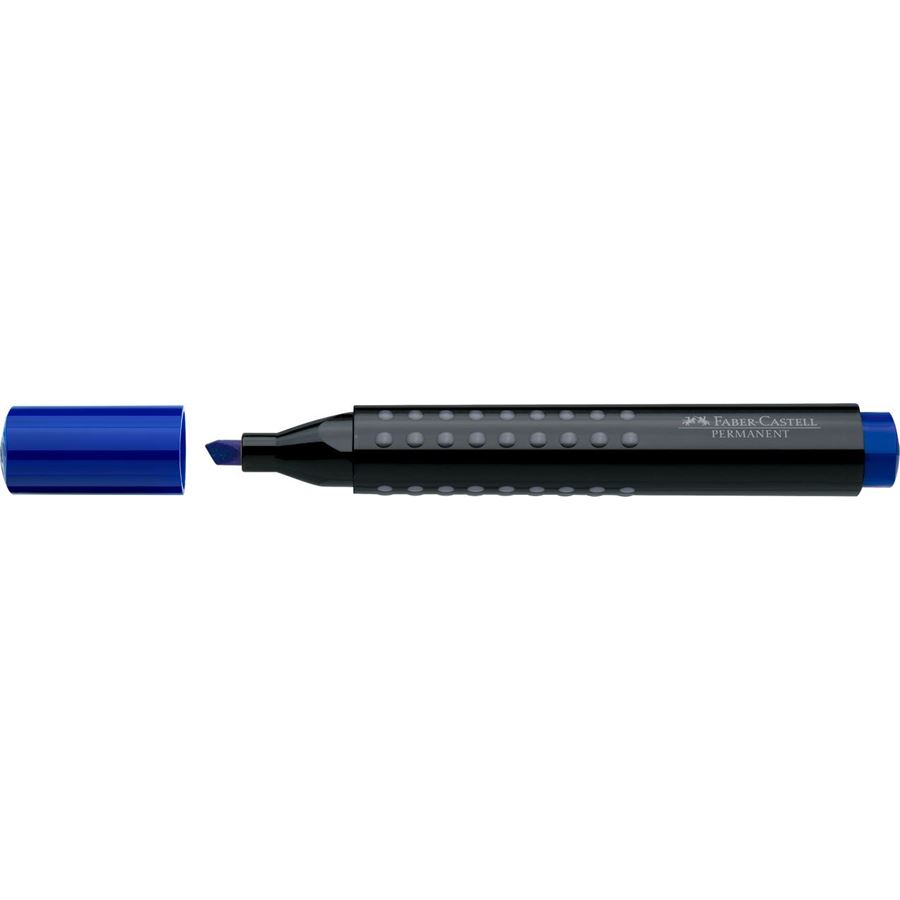 Faber-Castell - Grip Marker Permanent, Keilspitze, blau