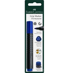 Faber-Castell - BL Marqueur Grip 1504 perm. ogive bleu