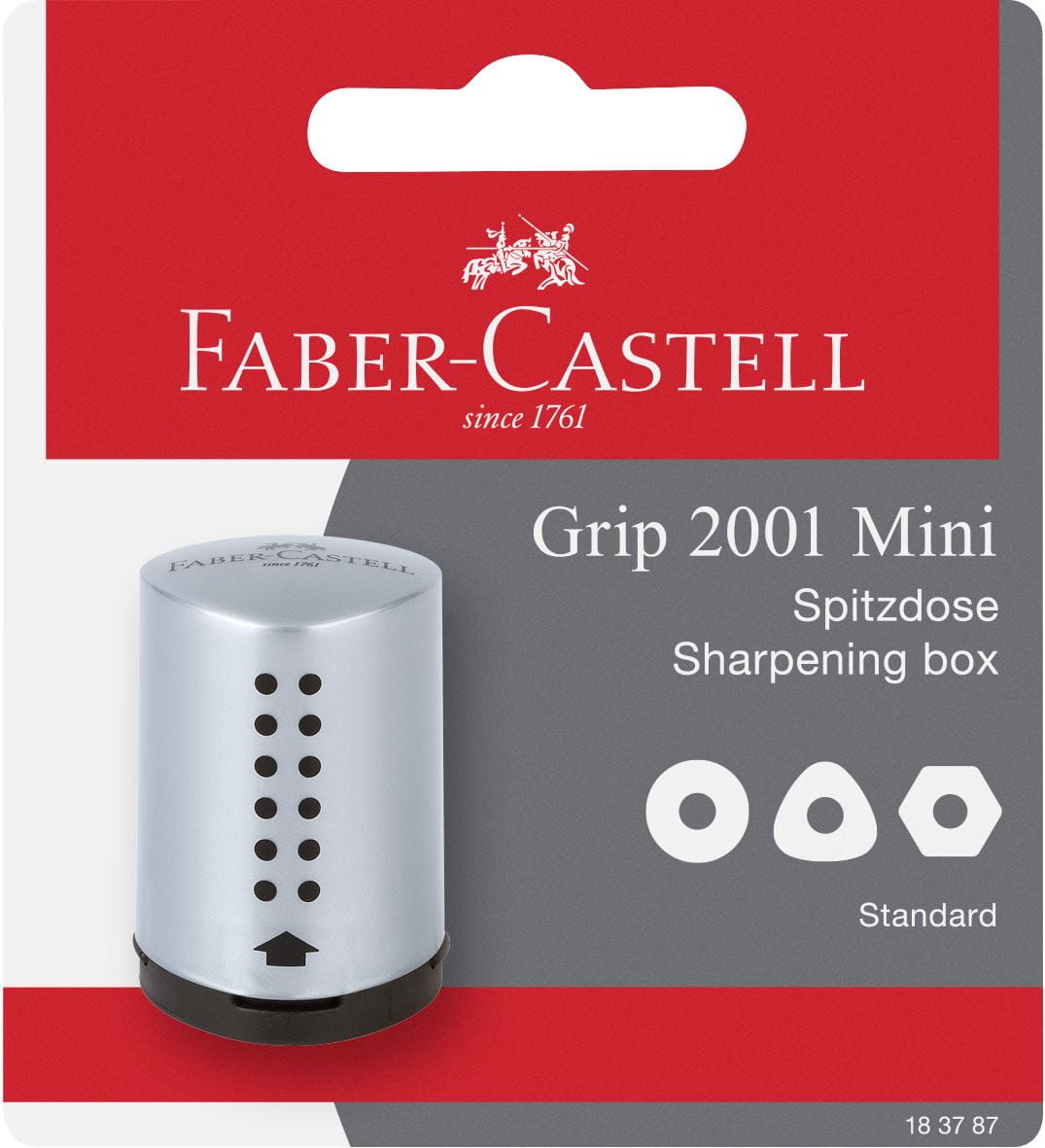 Faber-Castell - Taille-crayon Grip 2001 mini gris Bl
