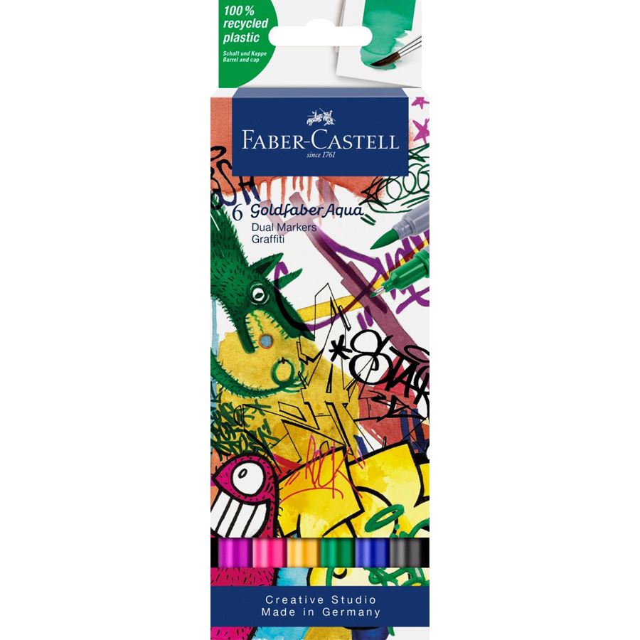 Faber-Castell - Goldfaber Aqua Dual Marker 6er Etui Graffiti