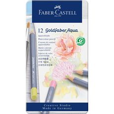 Faber-Castell - Crayon Goldfaber Aquarelle boîte métal de 12, pastel