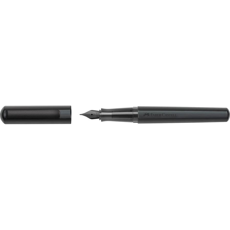 Faber-Castell - Stylo-plume Hexo noir mat, taille de plume moyenne