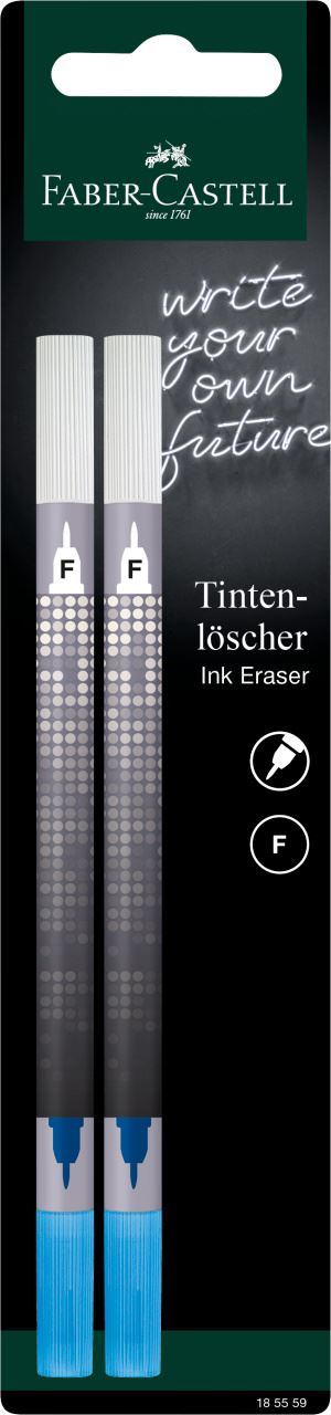 Faber-Castell - Tintenlöscher Korrekturspitze F,  2er Set