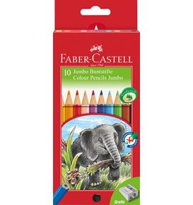 Faber-Castell - Crayons de couleur Jumbo éléphant étui de 10 pièces