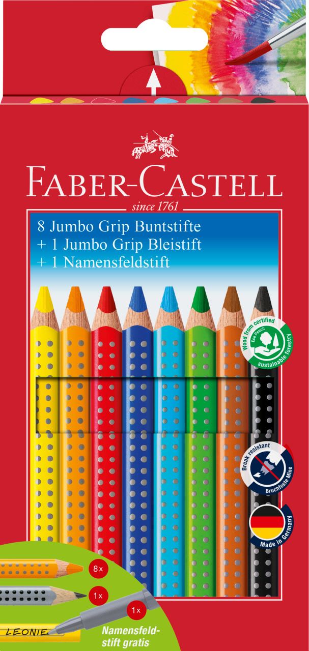 Faber-Castell - Crayon couleur Jumbo Grip set 8+1+1