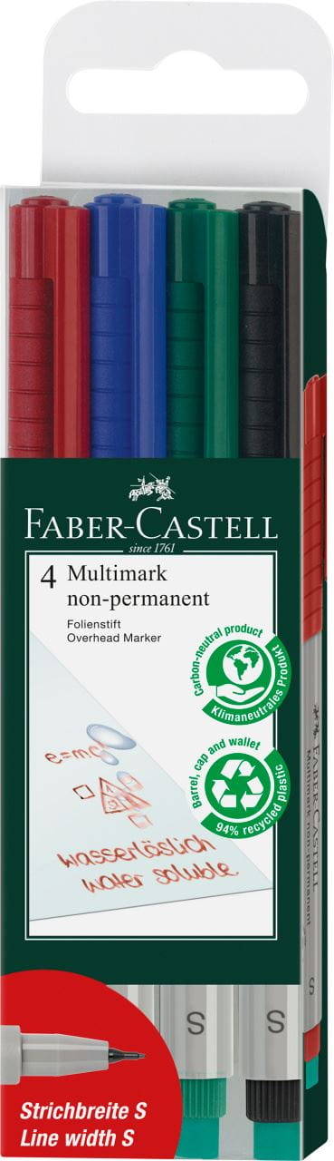Faber-Castell - Feutre multiusage Multimark non-permanent S étui de 4